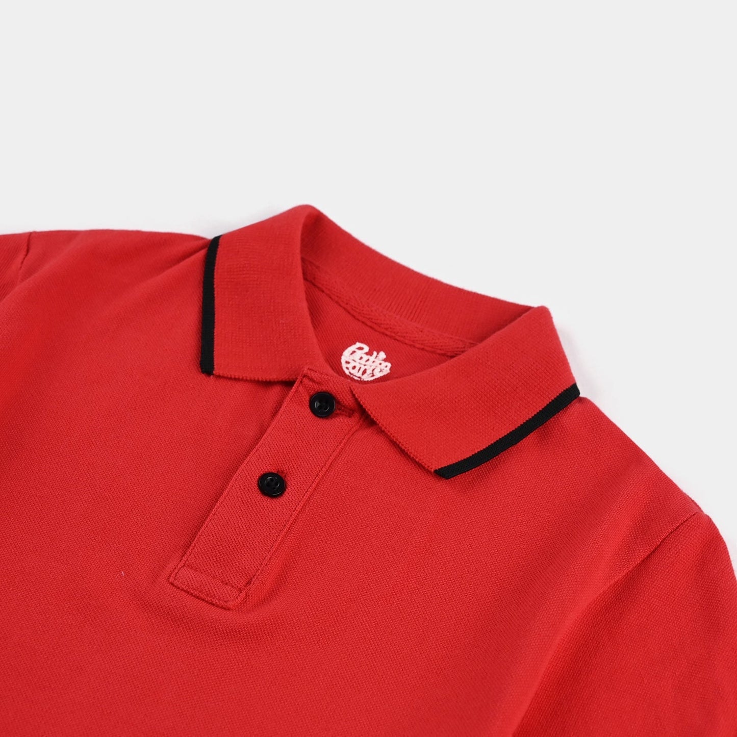 Baby Boys Red Jumbo Casual Pique Polo Shirt