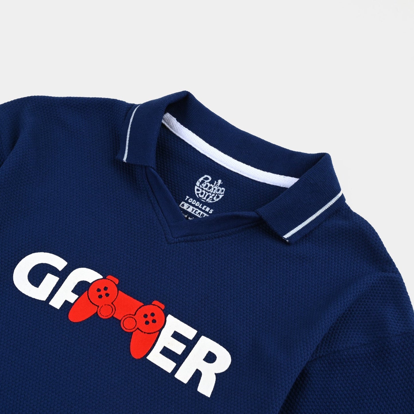 Baby Boys Navy Jumbo Gamer Pique Polo
