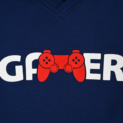 Baby Boys Navy Jumbo Gamer Pique Polo