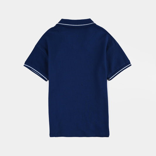Baby Boys Navy Jumbo Gamer Pique Polo