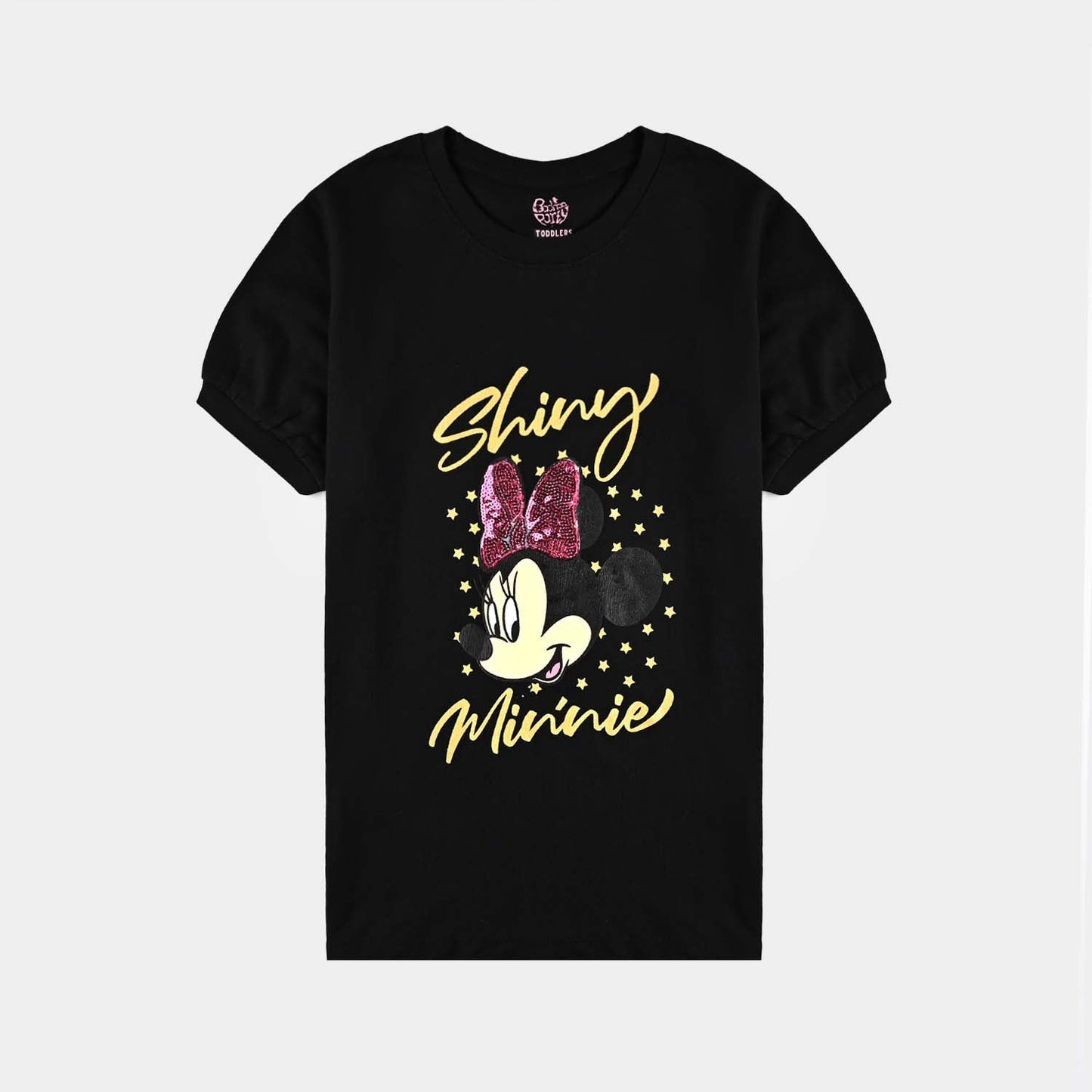 Baby Girls Cotton Jersey Black T-Shirt