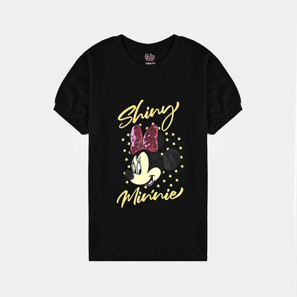 Baby Girls Cotton Jersey Black T-Shirt