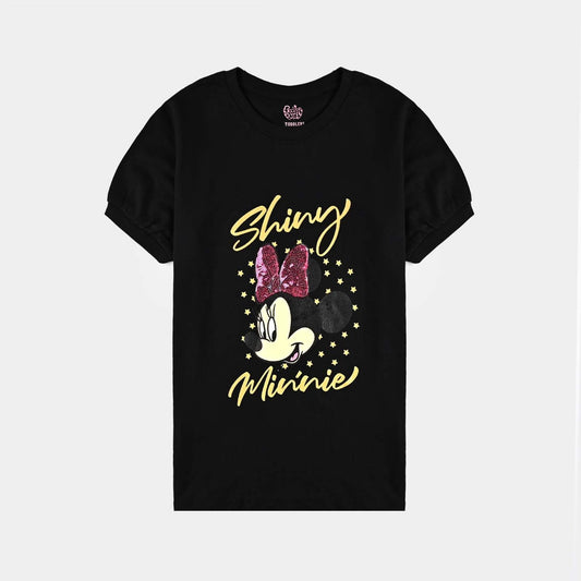 Baby Girls Cotton Jersey Black T-Shirt