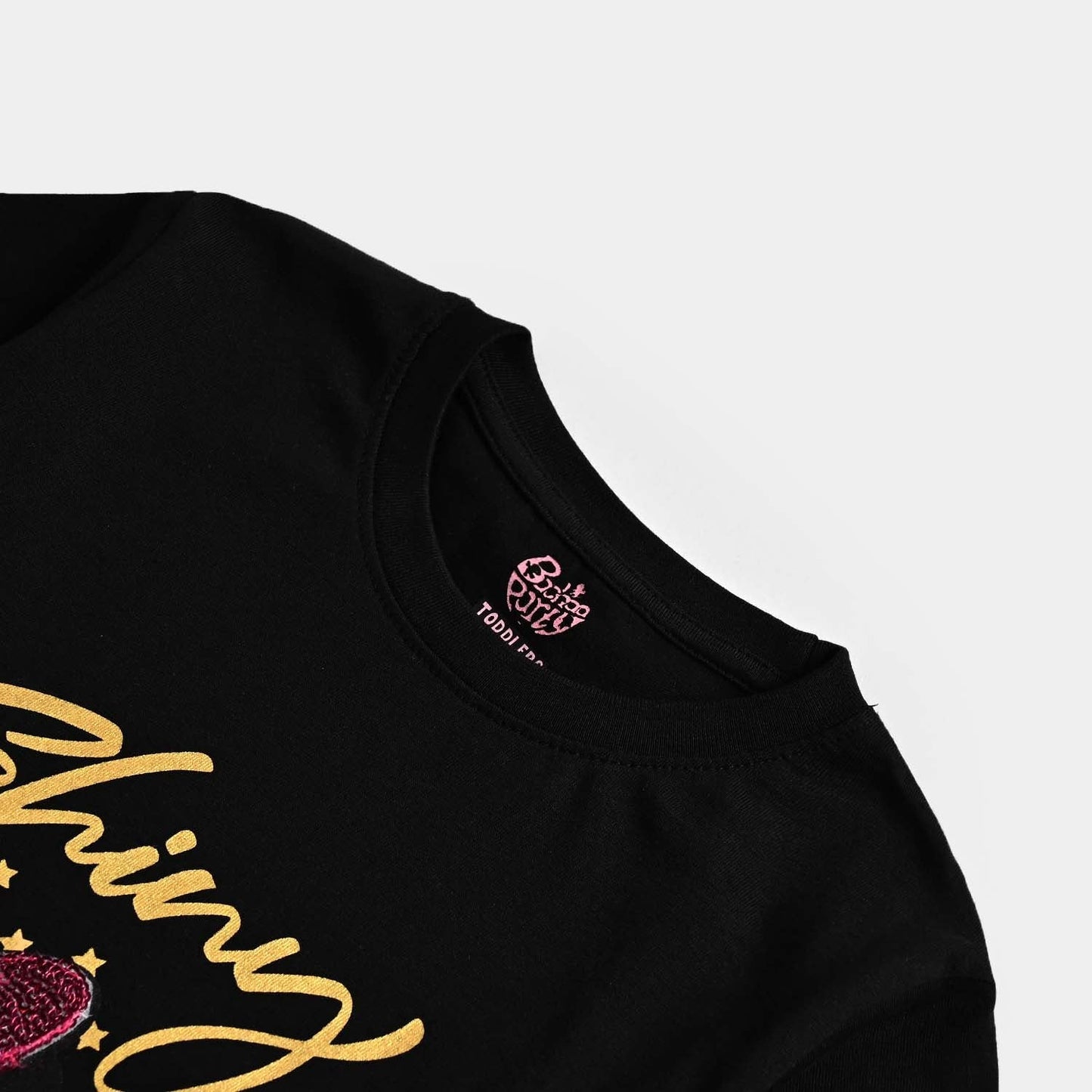 Baby Girls Cotton Jersey Black T-Shirt